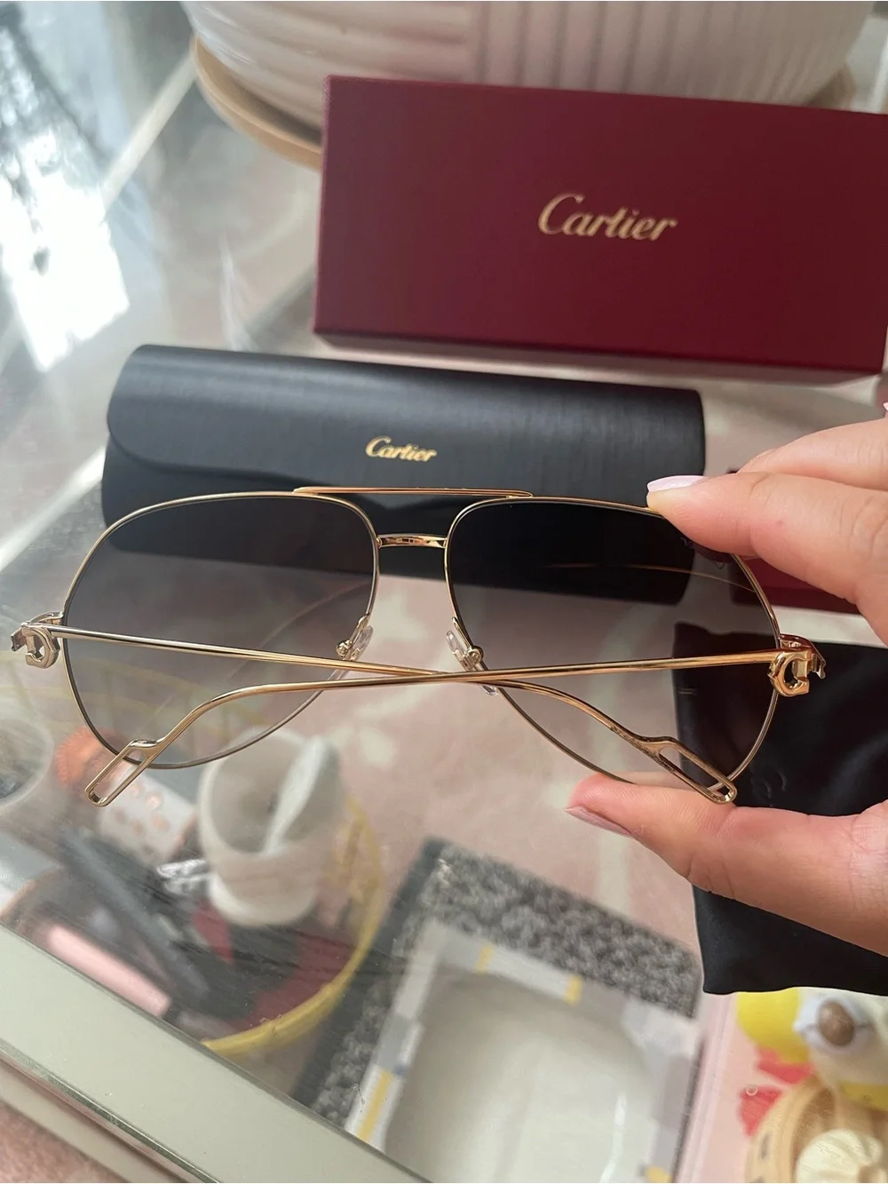 NWT Cartier Premiere de Grey Pilot Unisex Sunglasses